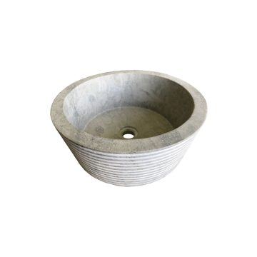 Rounded limestone mera grey washbasin