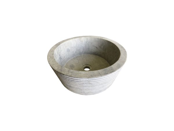 Rounded limestone mera grey washbasin