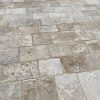 Antique limestone flagstone floors in bands