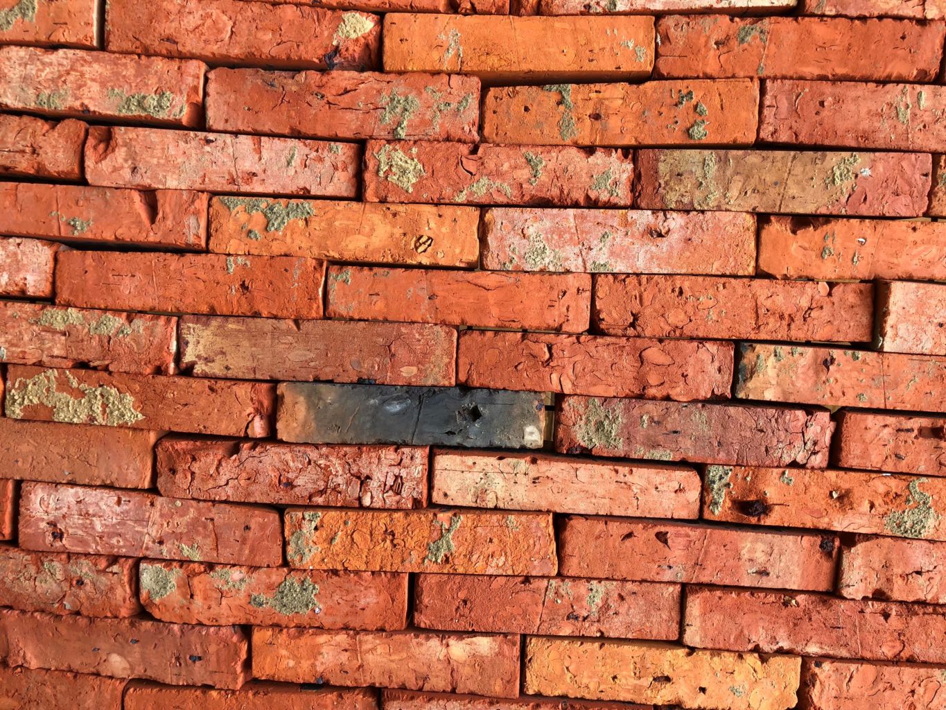 Antique reclaimed facing bricks - pre-cut - mixed reds