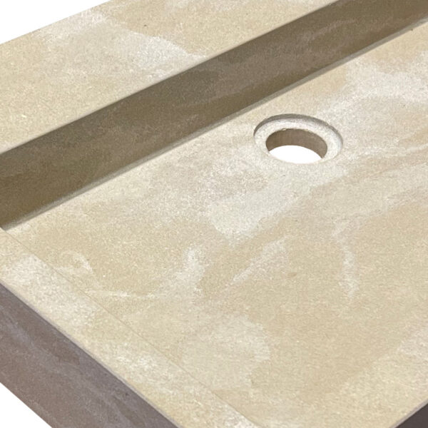 beige natural stone bathroom basin