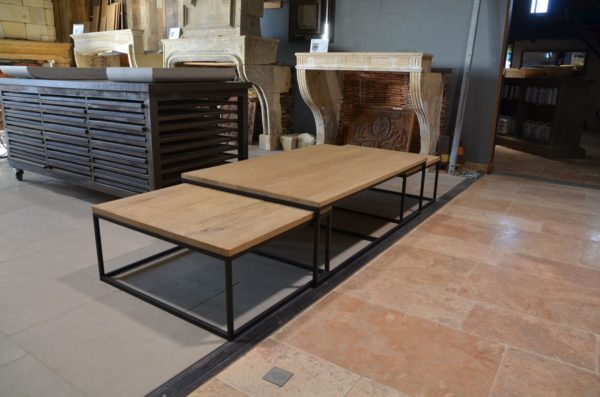 table oak metal industrial style