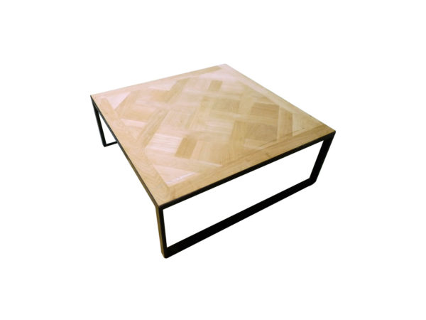 iron and oak coffee table square
