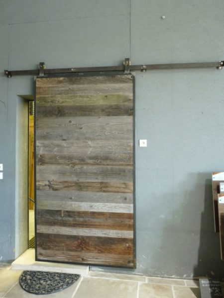 sliding door wood fir tree