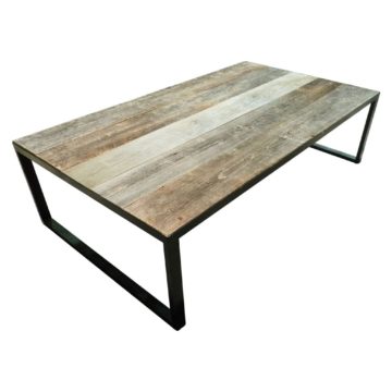 large coffee table in oak and iron