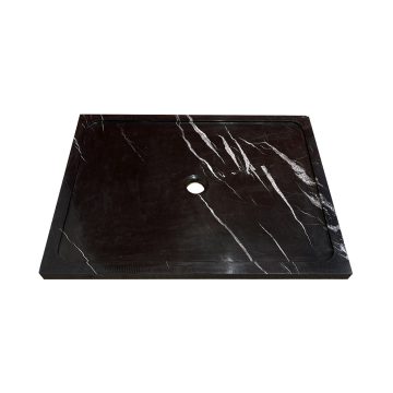 Black marble shower tray