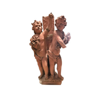 putti terra cotta pair of statue