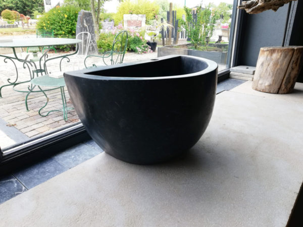 half rounded bluestone washbasin