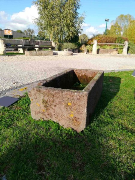 antique salvage trough in grey color