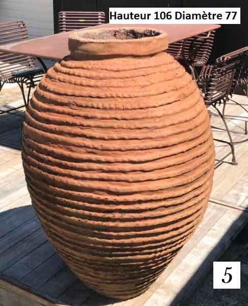 big antique terra-cotta jar orange