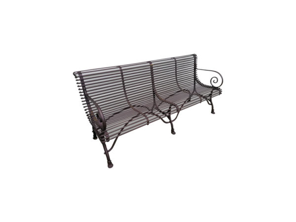 classic metal bench with 4 seats