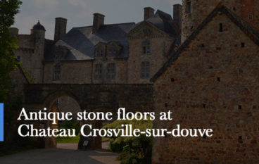 antique stone floors at chateau crosville in normandy france