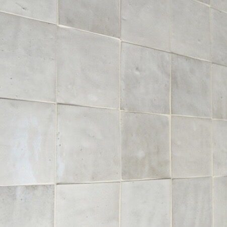 handmade glazed tiles in white