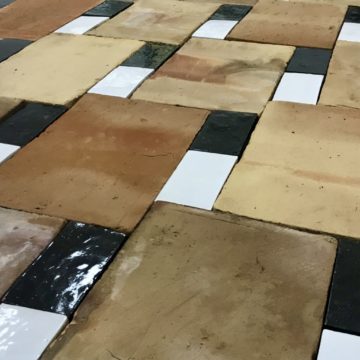 glazed tiles with terracotta