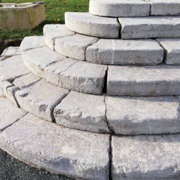 antique and historic stone steps details