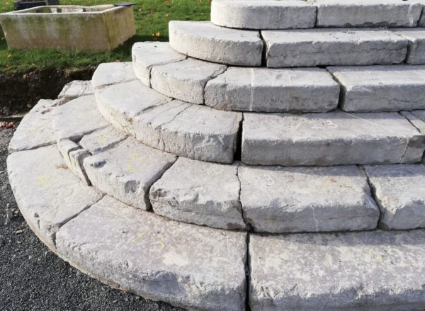 antique and historic stone steps details
