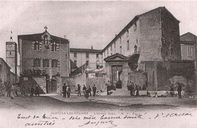 postcard of the 18th century convent with steps