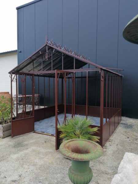 reclaimed greenhouse for garde in brown color