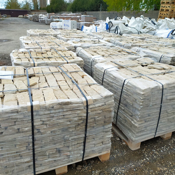 stock of new limestone facing stone