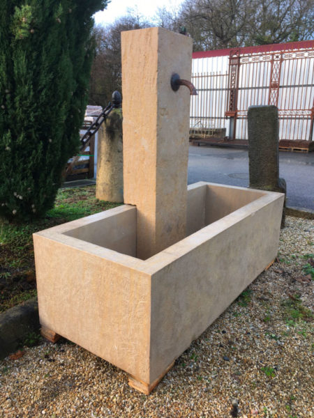 large new limestone fountain in new stone