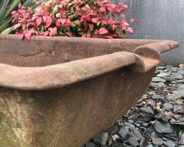 antique iron trough for horses