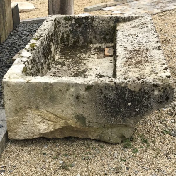 antique french limestone trough at bca's premises
