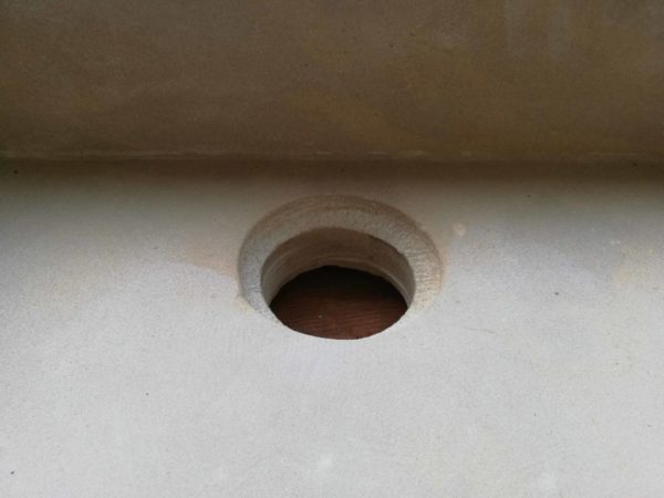 beige mera soft finish sink with hole