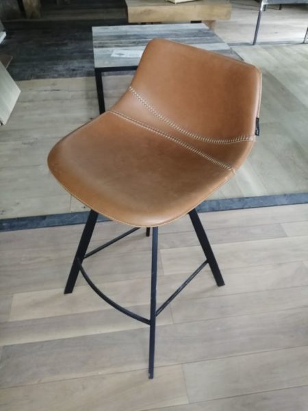 leather and metal high chair