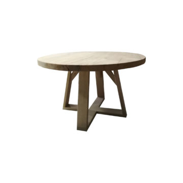 round table in strong brushed oak