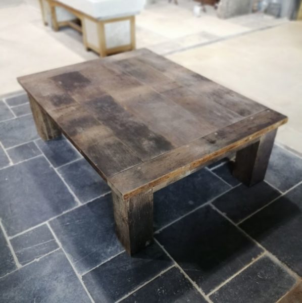 Old table in dark barrel