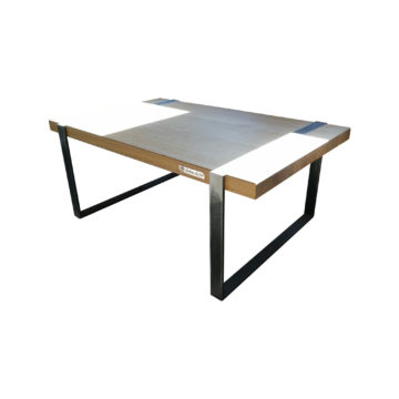 metal and wood coffee table arbre de fer