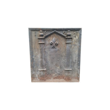 cast iron fireback dated 1961