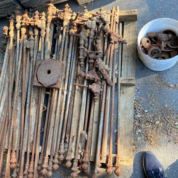 antique balusters with patina