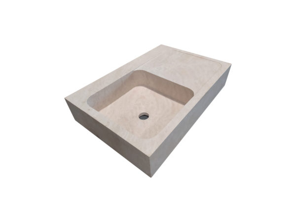 travertine sink with drainer