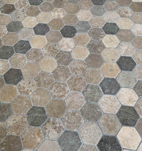 New antiqued hexagonal tiles