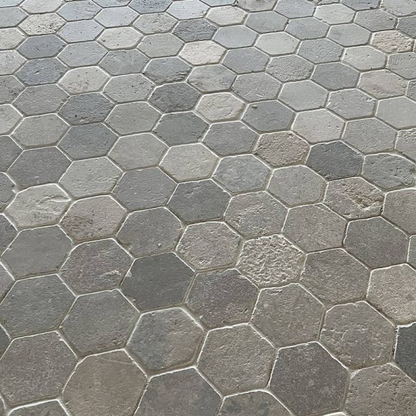 Hexagonal grey french tiles
