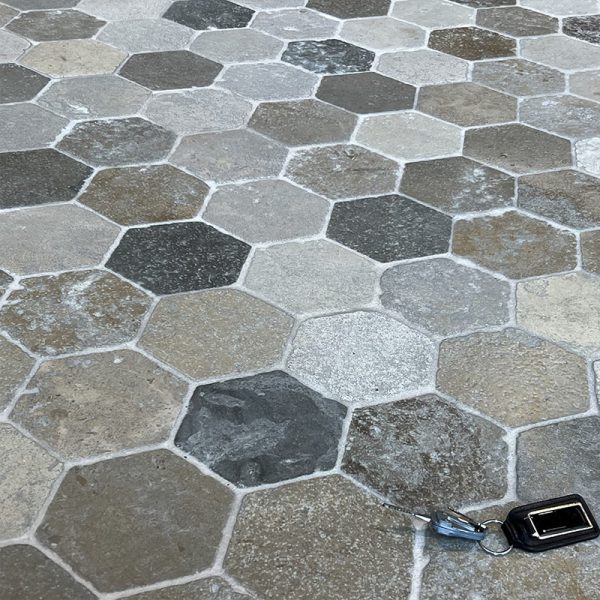 Reissue hexagonal gray paving