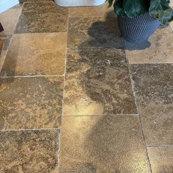 French stone pavement cognac ochre