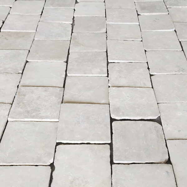 Antique reclaimed limestone floor