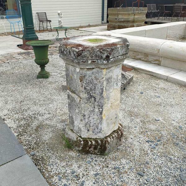 Old limestone pedestal at BCA