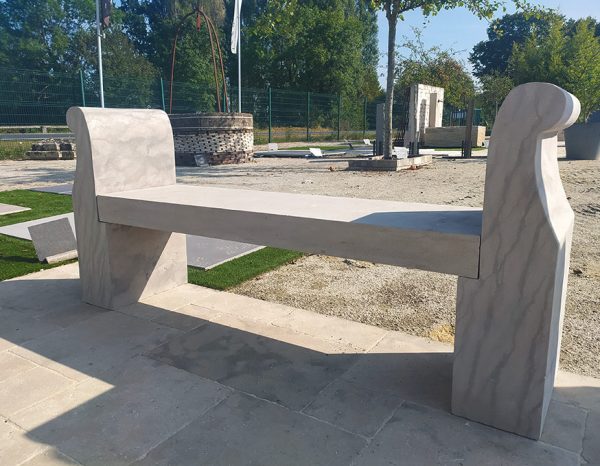 Limestone grey benches