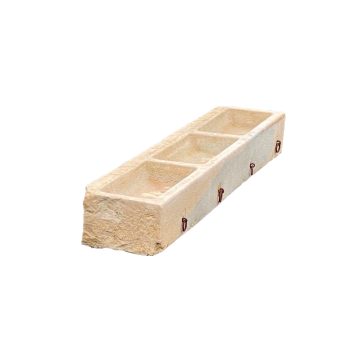 Antique limestone triple feed trough