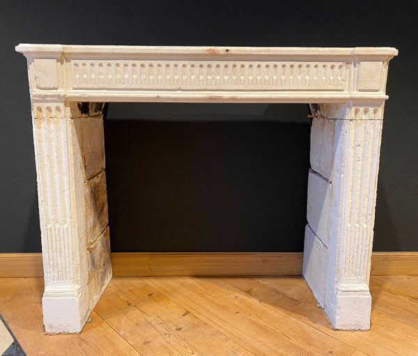 Cannellated antique mantel fireplace