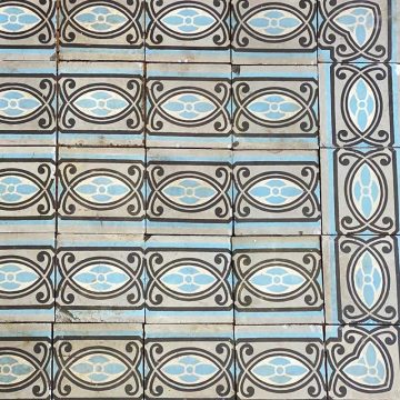 Art nouveau antique border tiles