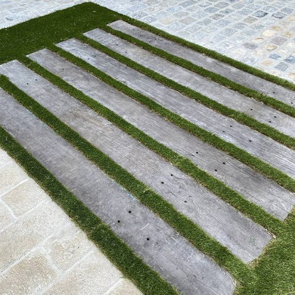 Idea wooden path grass implementation