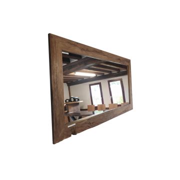 Large antique oak frame mirror