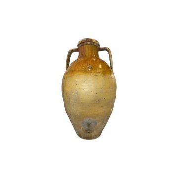 Medium size antique glazed italian amphora