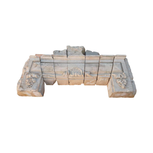 Ornate limestone lintel from french chateau