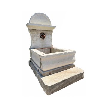 Antique limestone iron wall fountain