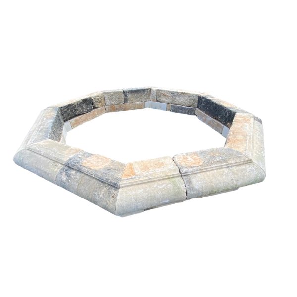 Octagonal antique limestone pool
